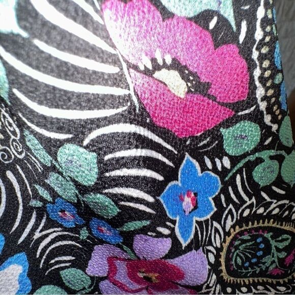 UMGEE Floral Mini Tunic Dress babydoll 3/4 elastic sleeve sz M - Picture 10 of 10